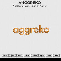 ANGGREKO Embroidery File 6 size