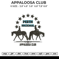 APPALOOSA CLUB Embroidery File 6 size