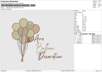 ARA BALLON DECORATION Embroidery File 6 size