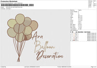 ARA BALLON DECORATION Embroidery File 6 size
