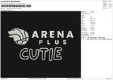 ARENA PLUS CUTE Embroidery File 6 size