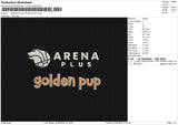 ARENA PLUS GOLDEN PUP Embroidery File 6 size