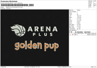 ARENA PLUS GOLDEN PUP Embroidery File 6 size