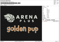 ARENA PLUS GOLDEN PUP Embroidery File 6 size