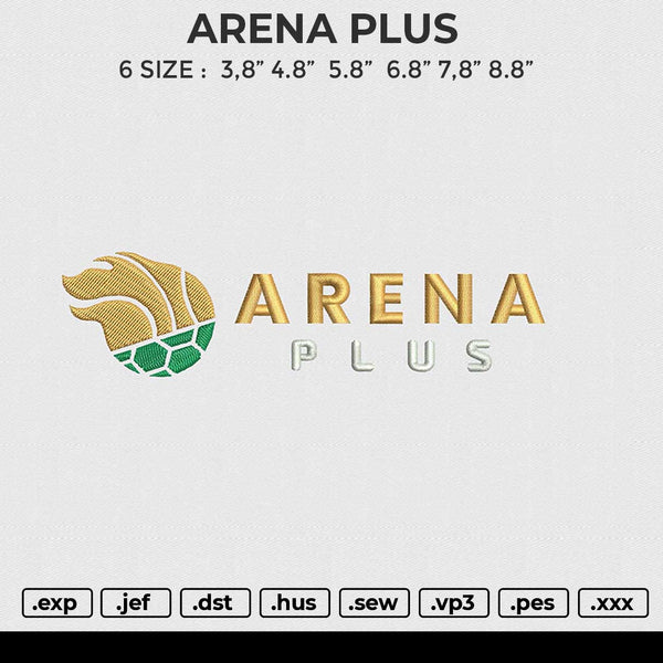 ARENA PLUS Embroidery File 6 size