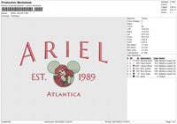 ARIEL 281224 Embroidery File 6 size