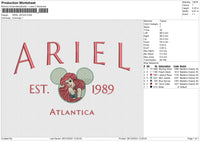 ARIEL 281224 Embroidery File 6 size