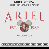 ARIEL 281224 Embroidery File 6 size