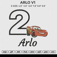 ARLO V1 Embroidery File 6 size