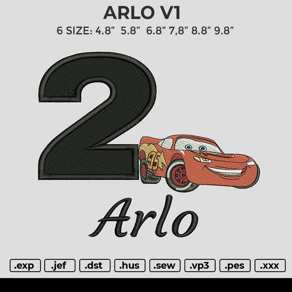 ARLO V2 Embroidery File 6 size