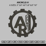 Arcircle 01 Embroidery File 6 sizes