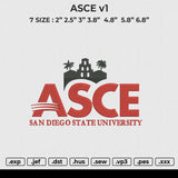 ASCE v1 Embroidery File 6 size