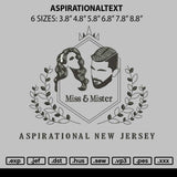 Aspirationaltext Embroidery File 6 sizes