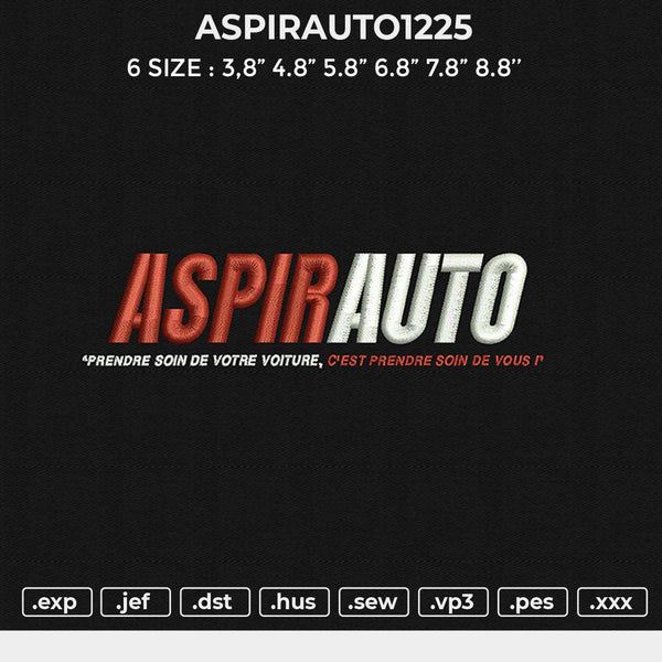 ASPIRAUTO1225 Embroidery File 6 size