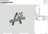 As Barber Embroidery File 6 sizes