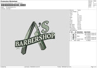 As Barber Embroidery File 6 sizes