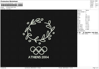 ATHENS 2004 Embroidery File 6 size