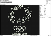 ATHENS 2004 Embroidery File 6 size