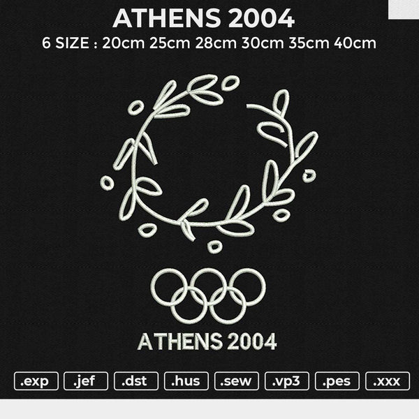 ATHENS 2004 Embroidery File 6 size