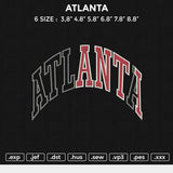 ATLANTA Embroidery File 6 size