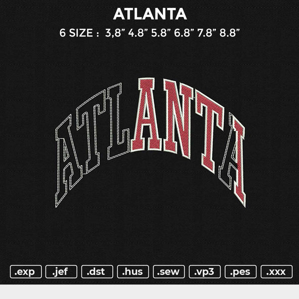 ATLANTA Embroidery File 6 size