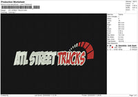 ATL STREET TRUCK Embroidery File 6 size
