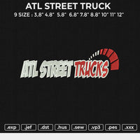 ATL STREET TRUCK Embroidery File 6 size