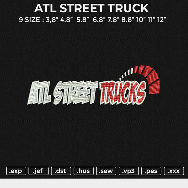 ATL STREET TRUCK Embroidery File 6 size