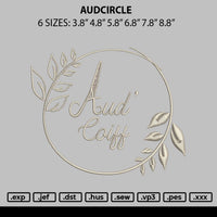 Audcircle Embroidery File 6 sizes