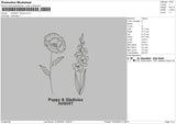 August Flo Embroidery File 6 sizes