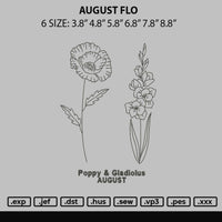 August Flo Embroidery File 6 sizes