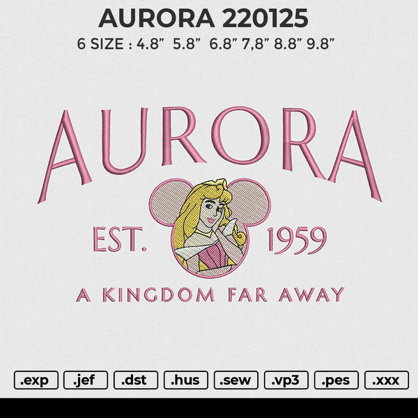 AURORA 220125 Embroidery File 6 size