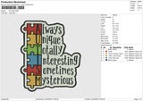 AUTISM Embroidery File 6 size