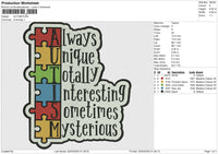 AUTISM Embroidery File 6 size