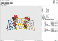 AVA MINNIE Embroidery File 6 size