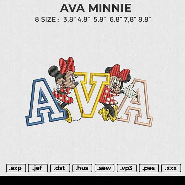 AVA MINNIE Embroidery File 6 size