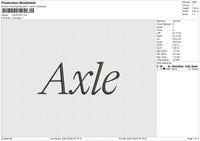 AXLETEXT Embroidery File 6 size
