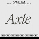 AXLETEXT Embroidery File 6 size
