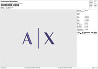 AX logo Embroidery File 6 size