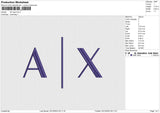 AX logo Embroidery File 6 size