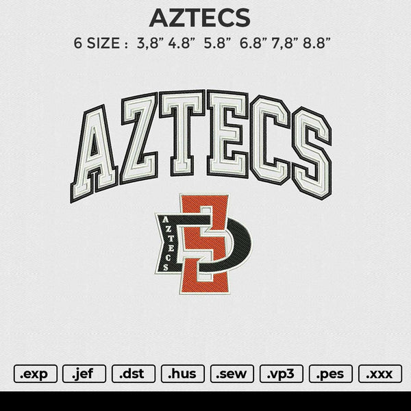 AZTECS Embroidery File 6 size