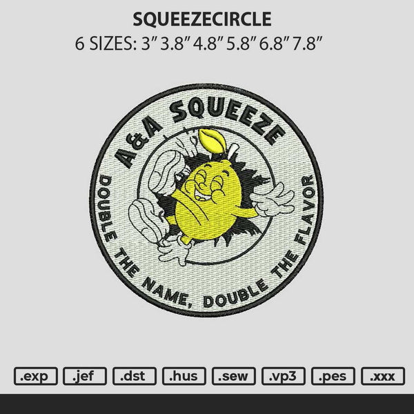 Squeezecircle Embroidery File 6 sizes