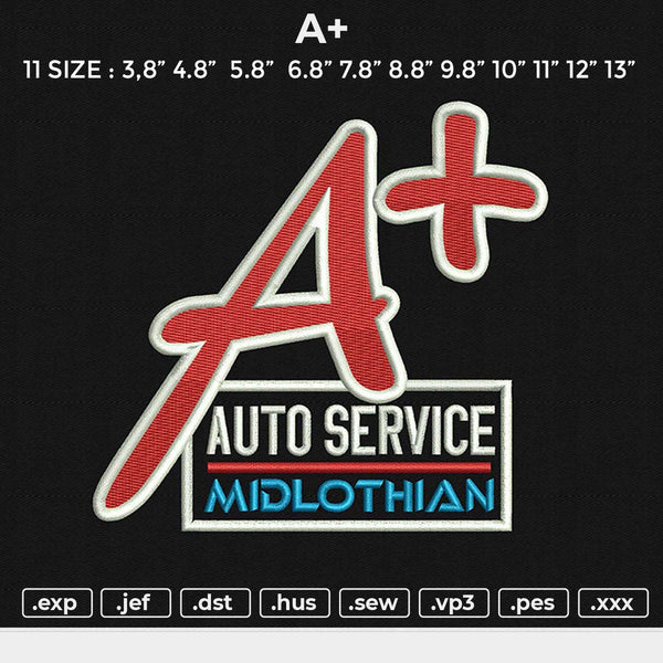 A+ Embroidery File 6 size