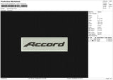 Accord logo Embroidery File 6 size