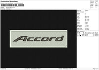 Accord logo Embroidery File 6 size