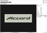 Accord logo Embroidery File 6 size