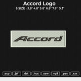 Accord logo Embroidery File 6 size