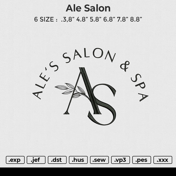 Ale Salon Embroidery File 6 size