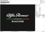 Alfa Romeo Embroidery File 6 size
