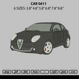 Car 0611 Embroidery File 6 sizes